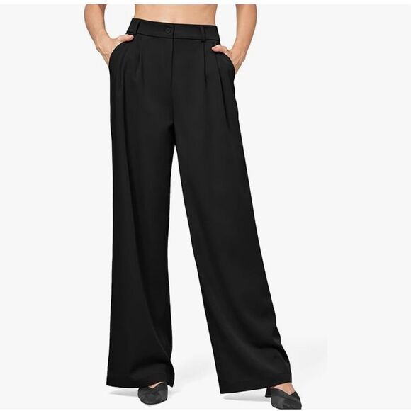 NEW Willit Career Wide Leg Dress High Waisted Pants Pockets L - Picture 1 of 8